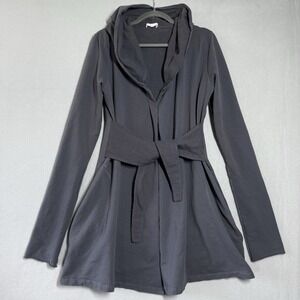 Skin Robe Women Medium Hooded Pockets Attached Tie Belt Lounge Minimalist Luxury